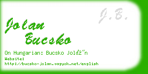 jolan bucsko business card